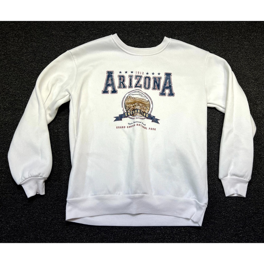 Shein Sweatshirt Women's XS White Arizona Grand Canyon Graphic Print Crew Neck